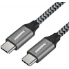 PremiumCord USB-C kabel (USB 3.2 GEN 2, 3A, 60W, 20Gbit/s) bavlněný oplet, 0,5m ku31cr05