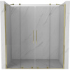 Mexen Velar Duo, posuvné dvere do otvoru 180x200 cm, 8mm číre sklo, zlatá lesklá, 871-180-000-02-50
