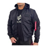 Alpha Industries pánska prechodná bunda MA-1 TT HOOD black/black Veľkosť: XXL, Farba: čierna