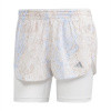 adidas Run Fast 2-In-1 Shorts Womens White/Alumina 6 (XXS)