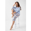 Dámske pyžamo Luna 343 3/4 M-2XL modrá XL