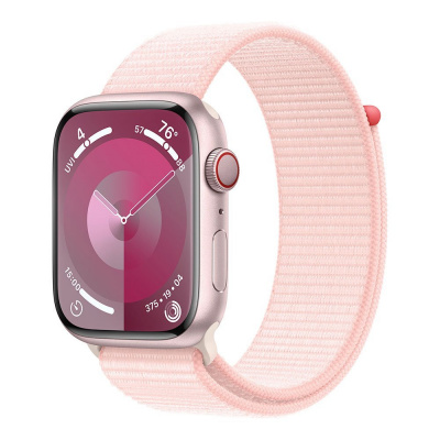 Apple Watch Series 9 Cellular 45mm Růžový hliník se světle růžovým provlékacím řemínkem MRMM3QC/A