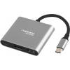 Natec multifunkční adaptér Fowler MINI USB-C PD, USB 3.0, HDMI 4K NMP-1607