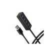 AXAGON HUE-M1AL, 4x USB 3.2 Gen 1 MINI hub, kovový, kabel USB-A 1.2m