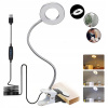 LED LAMPA S LUPOU A DRŽIAKOM NA STÔL, PRSTENCOVÁ, SERVISNÁ, 10W USB