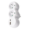 SOLIGHT Rozbočovacia zásuvka P100USBC 2x2P USB A+C