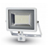V-TAC LED reflektor SMD 30W 2400lm SLIM biely so senzorom Farba svetla: teplá (3000K)