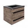 Swiss aqua technologies Koupelnová skříňka s černou úchytkou a umyvadlem SAT Cube Way 60x53x46 cm dub Wellington mat CUBE46C602DWMODC