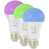 IMMAX NEO LITE SMART sada 3x žiarovka LED E27 9W RGB+CCT farebná a biela, stmievateľná, Wi-Fi, TUYA