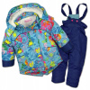 Detská kombinéza - Zimné kombinézy BQ Kids 104 Navy Blue, Blue, Multi -Colored (Oblek r. 104 Bunda lyžiarske nohavice kožušina)