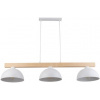 TK Lighting Oslo závesné svietidlo 3x15 W biela-drevená 4712