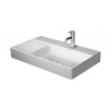 Duravit DuraSquare - Umývadlo, 80x47 cm, bez prepadu, s otvorom na batériu vpravo, DuraCeram, WonderGliss, biela 23498000411