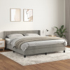 vidaXL Posteľný rám boxsping s matracom bledosivý 160x200 cm zamat - Sivá - 106837-206947