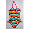 Detské plavky - Jeden -kus outfit. 128 biela, námornícka modrá, modrá, oranžová, ružová, viacnásobná, žltá, žltá (Decathlon Swimsuit New 8L 128cm Never)
