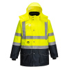 PORTWEST HI-VIS BUNDA 7V1 CONTRAST TRAFFIC S426 / Reflexná multifunkčná bunda 7v1 - HV žltá/námorná modrá 4XL