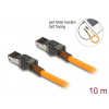Delock Síťový kabel RJ45 s funkcí vyhledávání portů USB Type-C™, samosledovací, Cat.6A, S/FTP, 10 m, oranžový