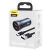Baseus Baseus Car Charger Golden Contactor Pro with (USB/Type-C cable 5A), 2xUSB Quick Charge, SCP, FCP, AFC 40W Gray (TZCCJD-A0G)
