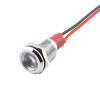LED kontrolka kovová, pre priemer otvoru 12mm, strieborná Biela 3-6 V DC