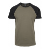 Raglan Contrast Tee - olv/blk 5XL