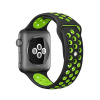 AppleMix Remienok pre Apple Watch 41 mm / 40 mm / 38 mm - silikónový - čierny / zelený - (S/M)