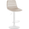 Design-Shop Barová stolička Lex - zamat, biely rám - krémová