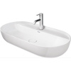 DURAVIT Luv oválna umývadlová misa s otvorom, bez prepadu, 800 x 400 mm, biela, s povrchom WonderGliss, 03808000001