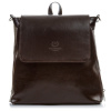 PAOLO PERUZZI Dámsky kožený batoh 2 v 1 | tmavohnedá Z-02-PP-BR