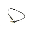 GEMBIRD Kabel rozdvojka jack 3,5mm (4 pólový) na 2x3,5mm F/M, kovové koncovky, 20cm, černá CCA-418M