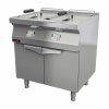 KROMET Elektrická fritéza 2x 15 l s vypúšťacím kohútikom a elektronickým ovládaním, na uzavretom podstavci s dvierkami, 30 kW, 400 V, 800x700x900 mm | KROMET, 700.FE-2x15f