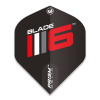 Letky na šípky Winmau Prism Delta Blade 6 logo, čierne 3ks (Kvalitné letky sada 3ks)