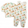 Baby Nellys 2-dielna sada bavlnené dupačky s košieľkou, Camels baby - krémová