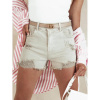 Dámske džínsové béžové šortky s dierami, sy0399-S S