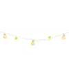 Reťaz MagicHome Vianoce Ball, 20x LED teplá biela, s guľami a hviezdami, zlatá, 2xAA, jednoduché svietenie, osvetlenie, L-1,9 m