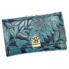 Dámska kožená peňaženka Gregorio HL-108 s modrým kvetinovým vzorom 14,5 x 9 x 3,8 cm