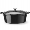 Oválny liatinový hrniec smaltovaný 6,88L čierny 405x255x134 mm Hendi 626863