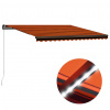zahrada-XL Ručne zaťahovacia markíza s LED 450x300 cm oranžovo-hnedá 3055231