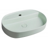 Isvea, INFINITY OVAL keramické umývadlo na dosku, 60x40 cm, matná zelena Mint, 10NF65060-2T