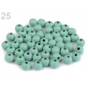 Drevené koráliky Ø8 mm - 500 g - mint - 25 mint svetlá