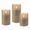 Vosková LED sviečka GOOBAY 77756 sada 3 ks