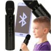 Ikonka Bezdrôtový karaoke mikrofón Bluetooth čierny