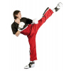 TOP TEN T-Shirt, V-Neck for kickboxing “Superfighter Collection” - black-white, size S Size: S, 160 cm, Color: Black - Red
