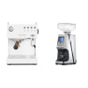 Ascaso Steel UNO PID, White&Wood + Eureka Atom 60, chrome