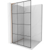 Mexen Kioto L, sprchová zástena Walk-In 100 x 200 cm, 8mm číre sklo čierny vzor, medený matný profil, 800-100-103-65-77