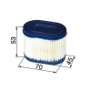 Vzduchový filter oválny pre Tecumseh - Modely LEV115, LEV120, OVRM, TVS, Centura