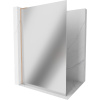 Mexen Kioto L, sprchová zástena Walk-In 80 x 200 cm, 8mm sklo vzor zrkadlo, medený matný profil, 800-080-103-65-50