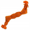 Dog Fantasy Hračka uzol pískací oranžový 2 knôty 35 cm