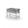 Umývací stôl – zváraný, dvojkomorový, hĺbka 600 mm, výška komory 300 mm, HENDI, Profi Line, 1200x600x(H)850mm