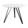 SIGNAL MEBLE Okrúhly jedálenský stôl TETIS WHITE, čierny mat/biely efekt mramoru