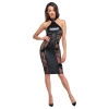 Noir - sheer sheer halter neck dress (black)
