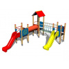 Playground System DETSKÉ IHRISKÁ - veľká multifunkčná zostava - dve šmýkačky 4U307D